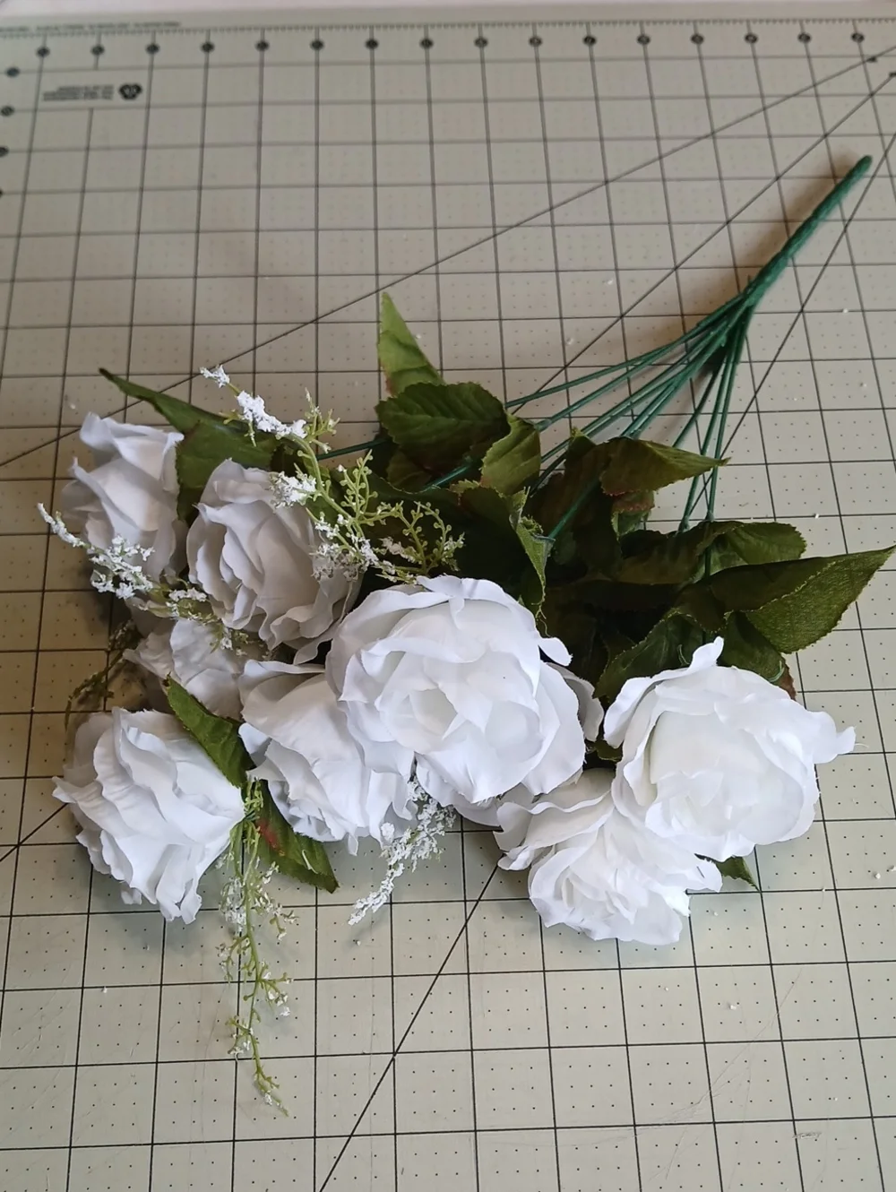 White Artificial Rose Bouquet